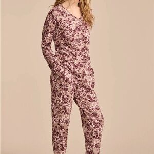 Lucky Brand Burgundy Floral Women's Pajama Set